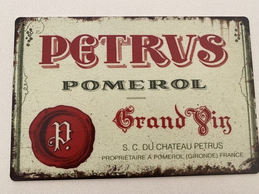 (ULTIMA) PETRVS POMEROL Vinho | placa metalica decorativa