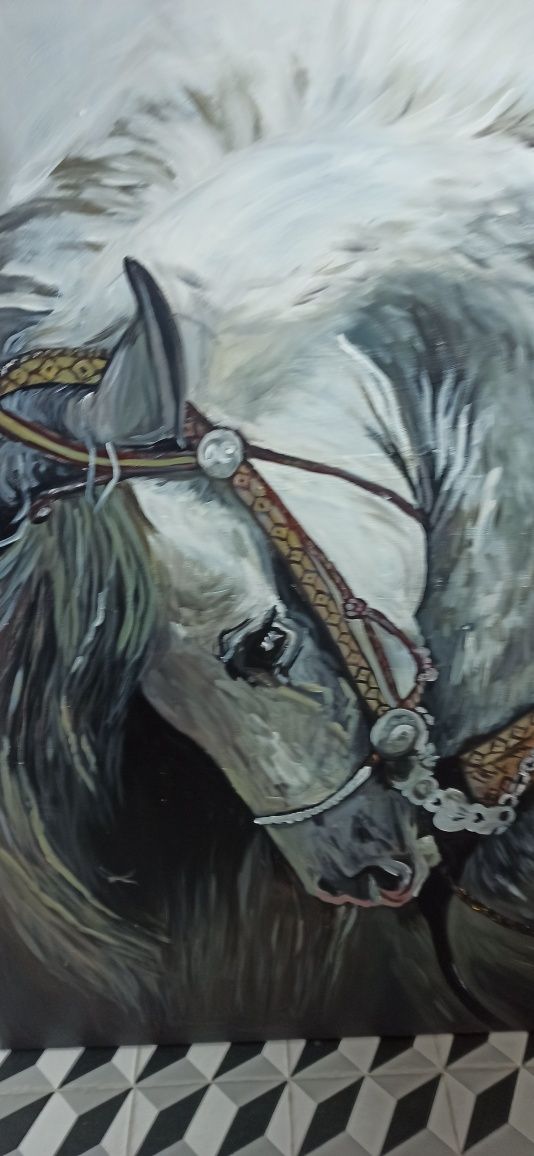 Obraz koń szary duży portret konia Promocja