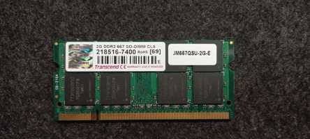 Memória Ram SO-DIMM Transcend 2GB DDR2 667Mhz JM667QSU-2G-E
