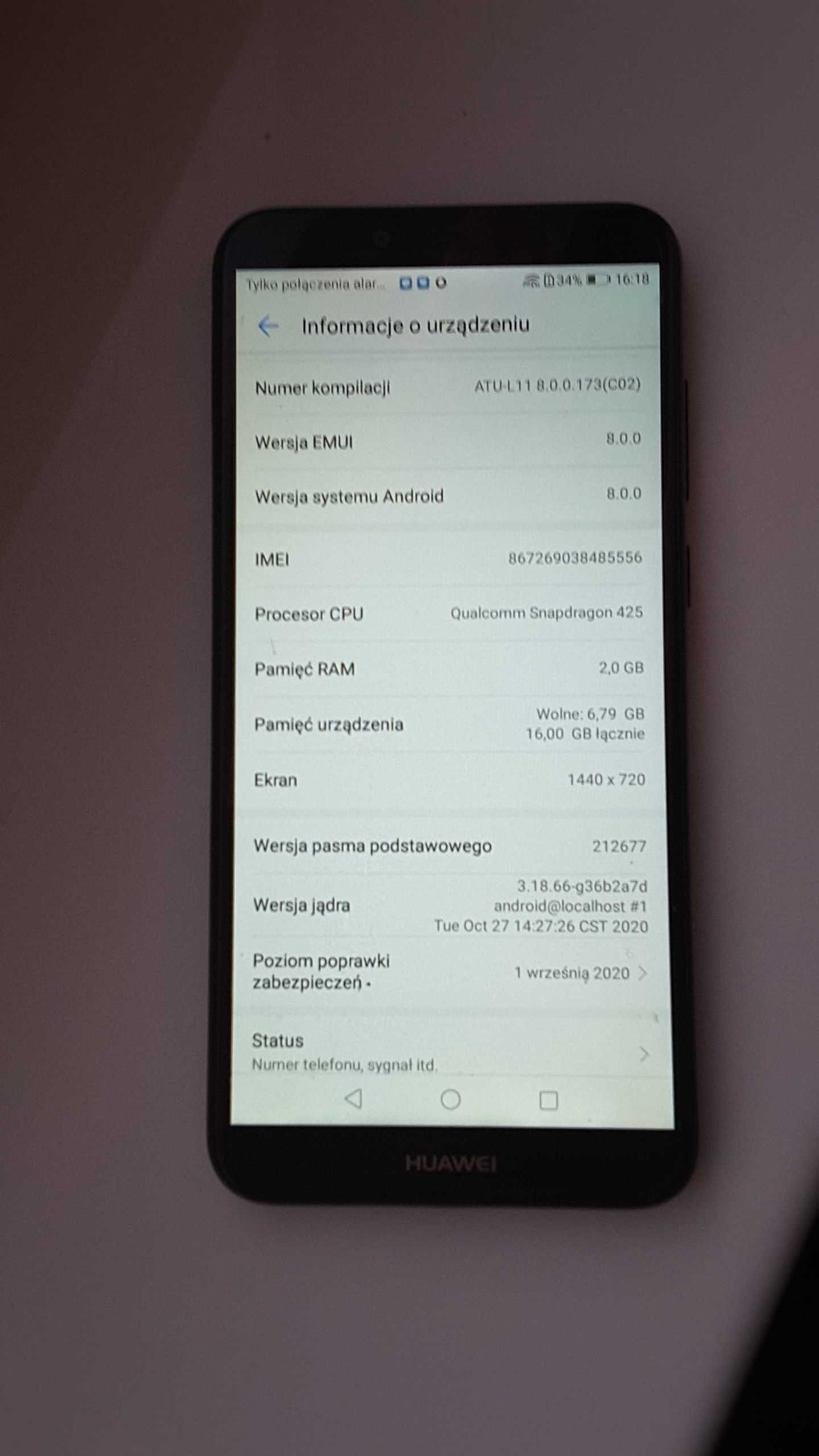 Telefon komórkowy Huawei Y 6 model ATU-L11 tanio!!!