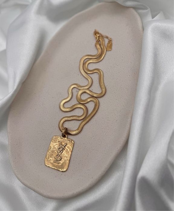 Spektakularny naszyjnik YSL Yves Saint Laurent – pozłacany 24k