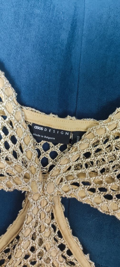 Туніка плетена золотиста Asos XS-S пляжна