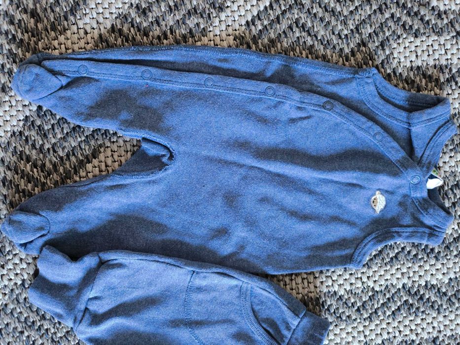 Pajacyk niemowlęcy + spodnie 56