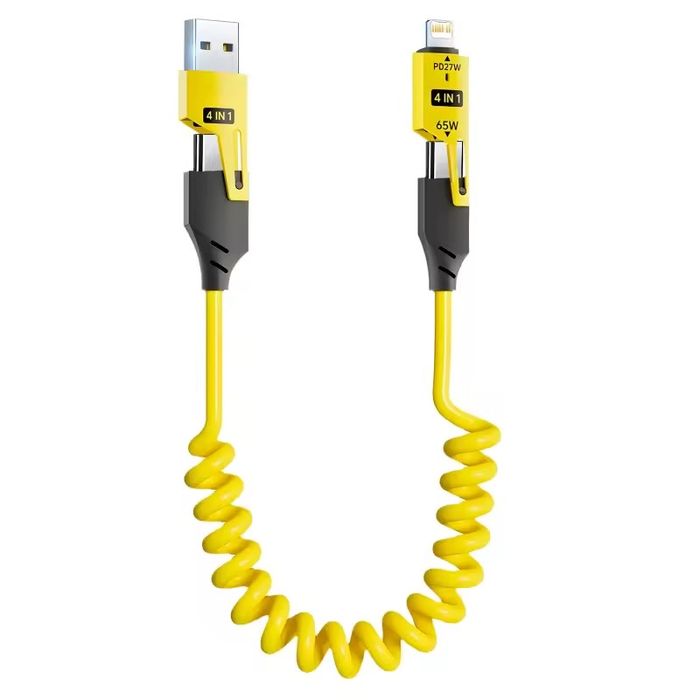 Кабель 4в1 (Type-C + iOS + MicroUSB) | Швидка зарядка 65W