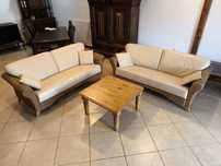 OKAZJA! 2x kanapa / sofa wiklinowa - ogród, taras lub do domu.