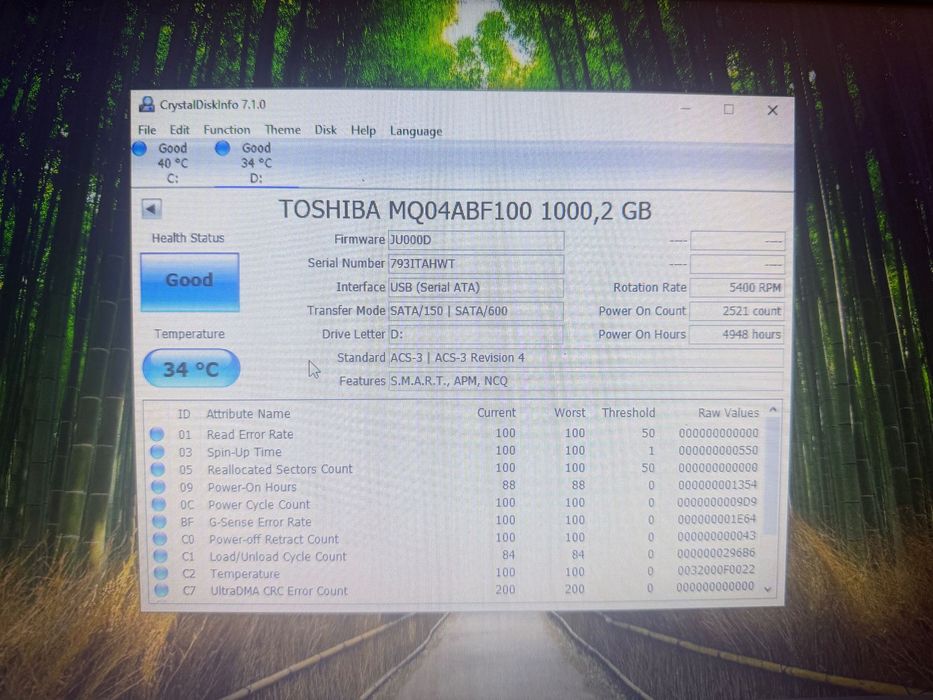 Хард диск HDD Hard TOSHIBA 1TB 2.5 до ноутбука