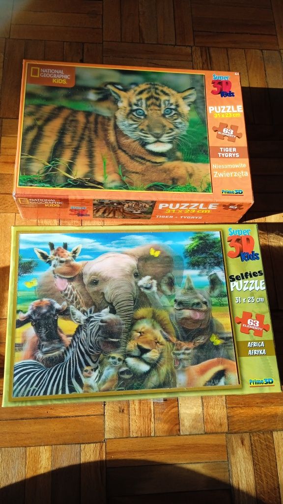 Puzzle 3D dzikie zwierzęta