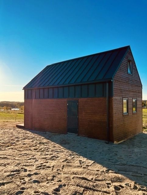 Dom drewniany stodoła modułowy szkieletowy letniskowy całoroczny domki