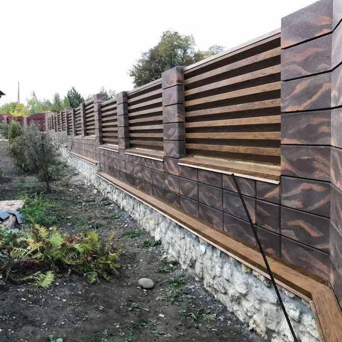 Бетонні блоки для огорожі/на паркан — ціна виробника. Гарантія