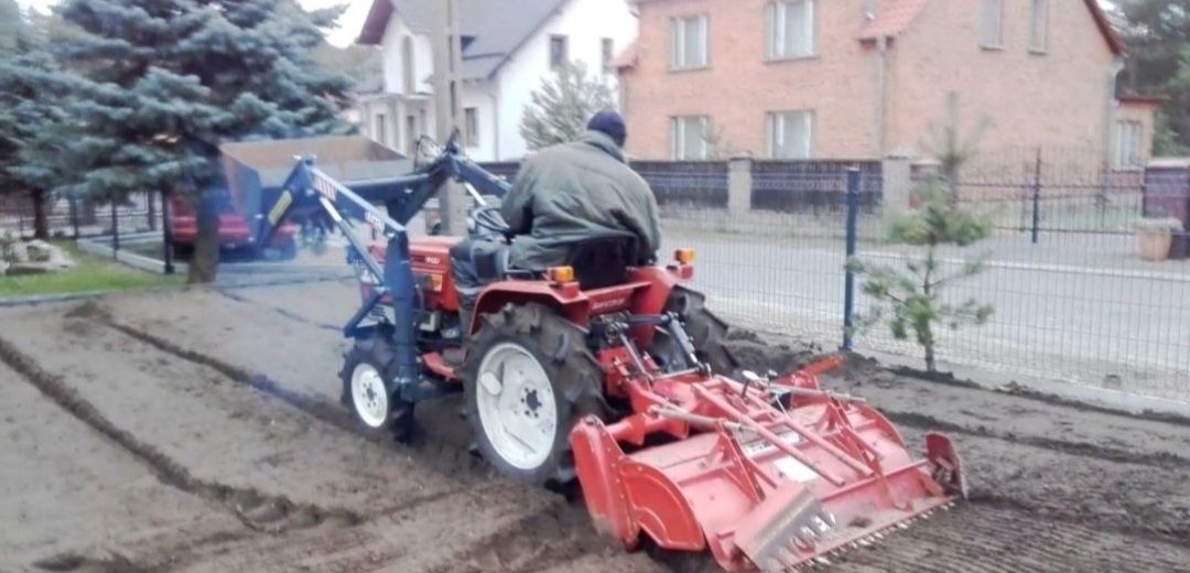 Traktor ogrodowy glebogryzarka kosiarka bijakowa separacyjna koparka