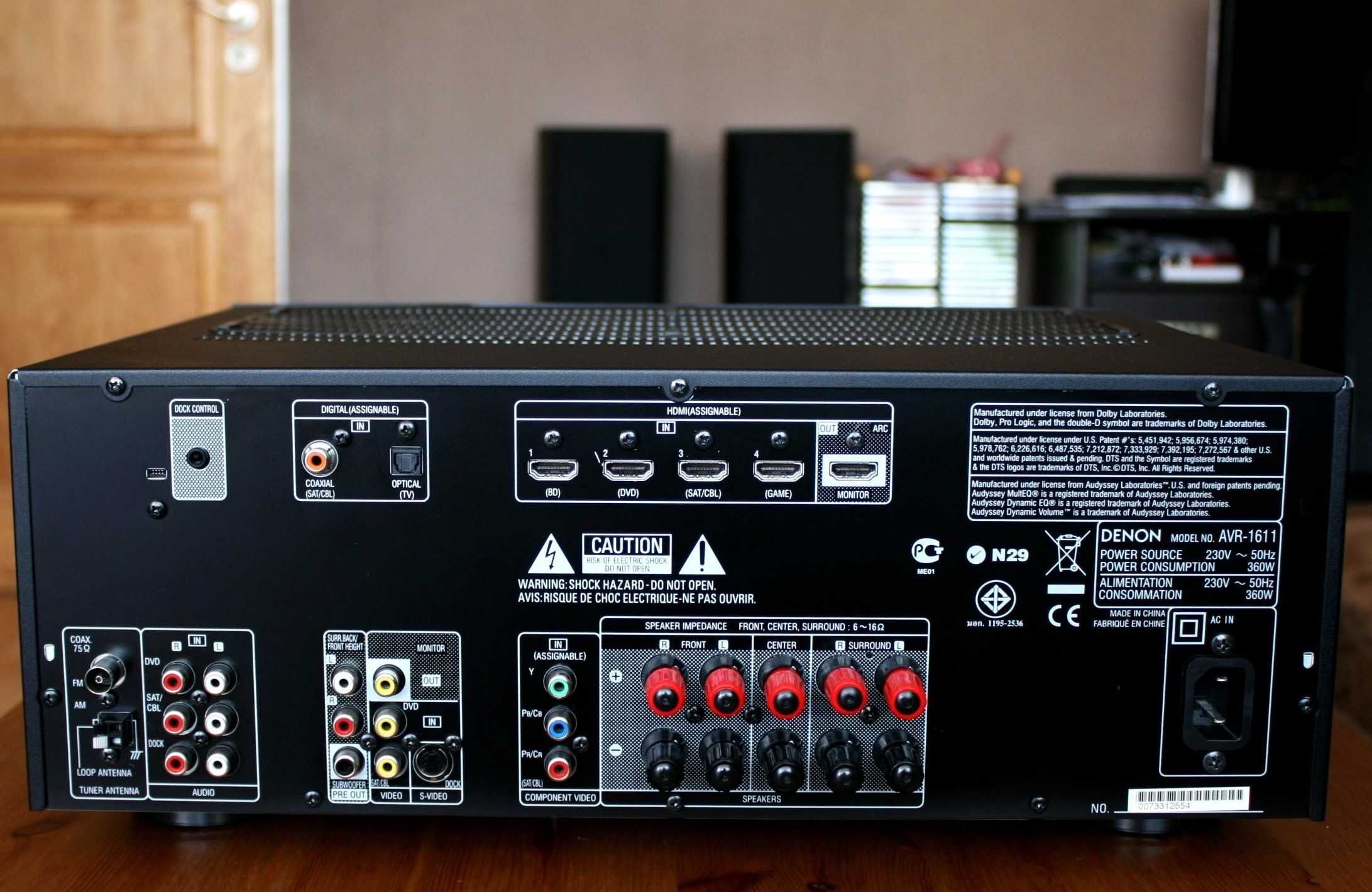 Amplituner Denon avr 1611 wzmacniacz HDMI wejście optyczne do TV