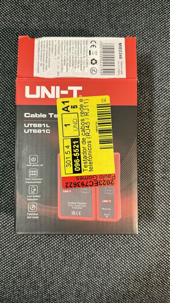 Testador cabos RJ45 / RJ11 -Novo