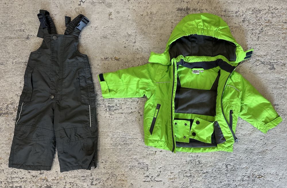 Zestaw: Kurtka zimowa i Spodnie narciarskie zimowe r. 74/80 Papagino