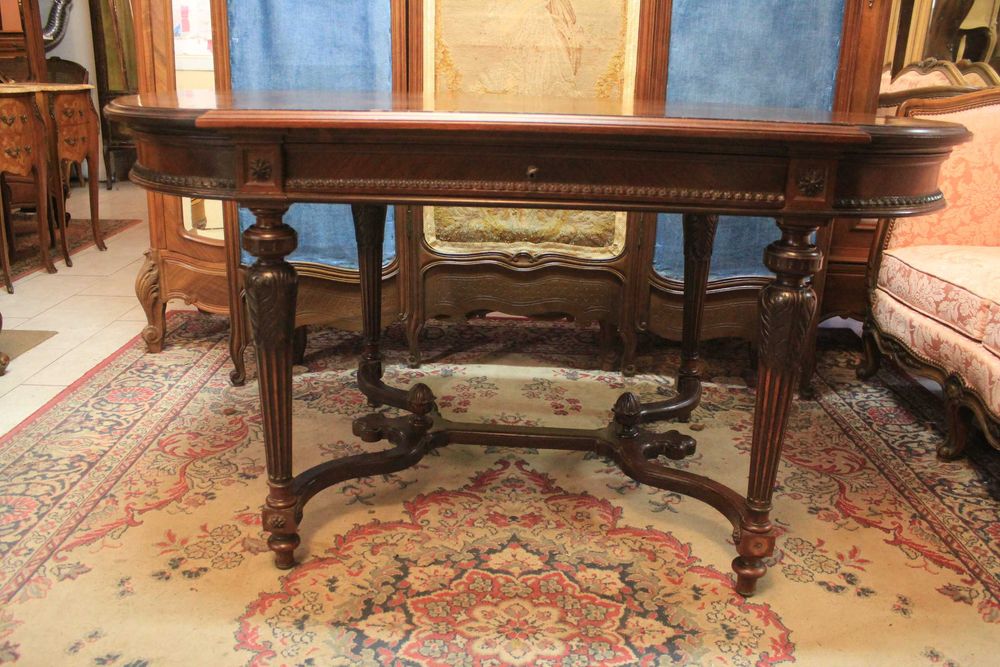 Francuskie biurko z szufladą centralną - pasisander - Gryfino