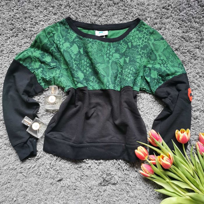 bluza zielony print animal planet