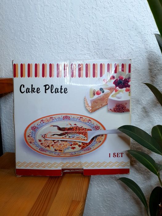 Набор для торта тарелка и лопатка Тортовница