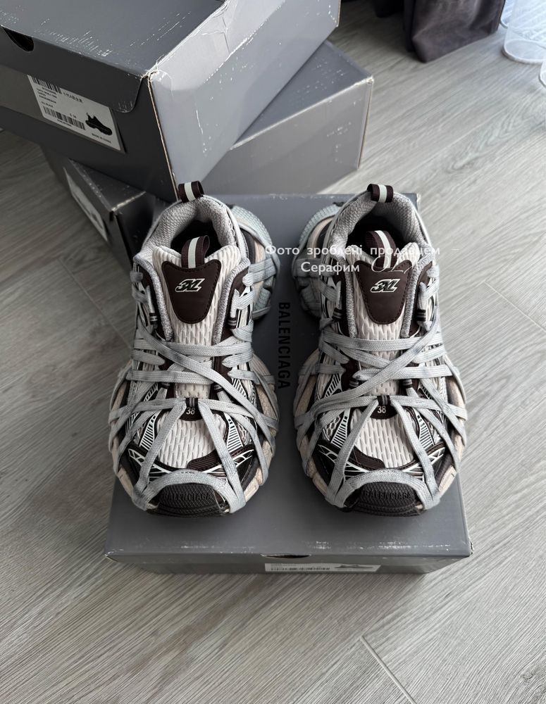 36/45 Balenciaga 3xl Extreme Lace Trainers Brown Grey