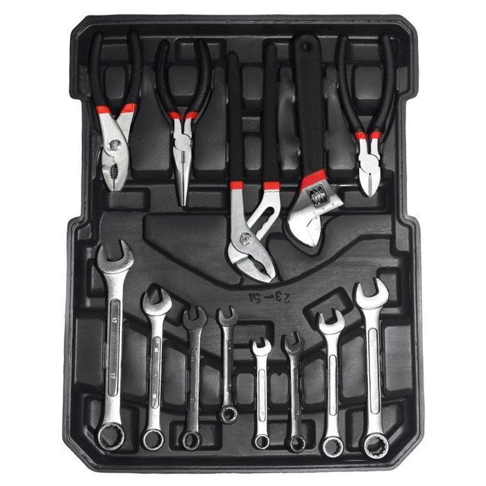 Nowe narzędzia 189 różnych elementów w walizce na kółkach Bauerkraft