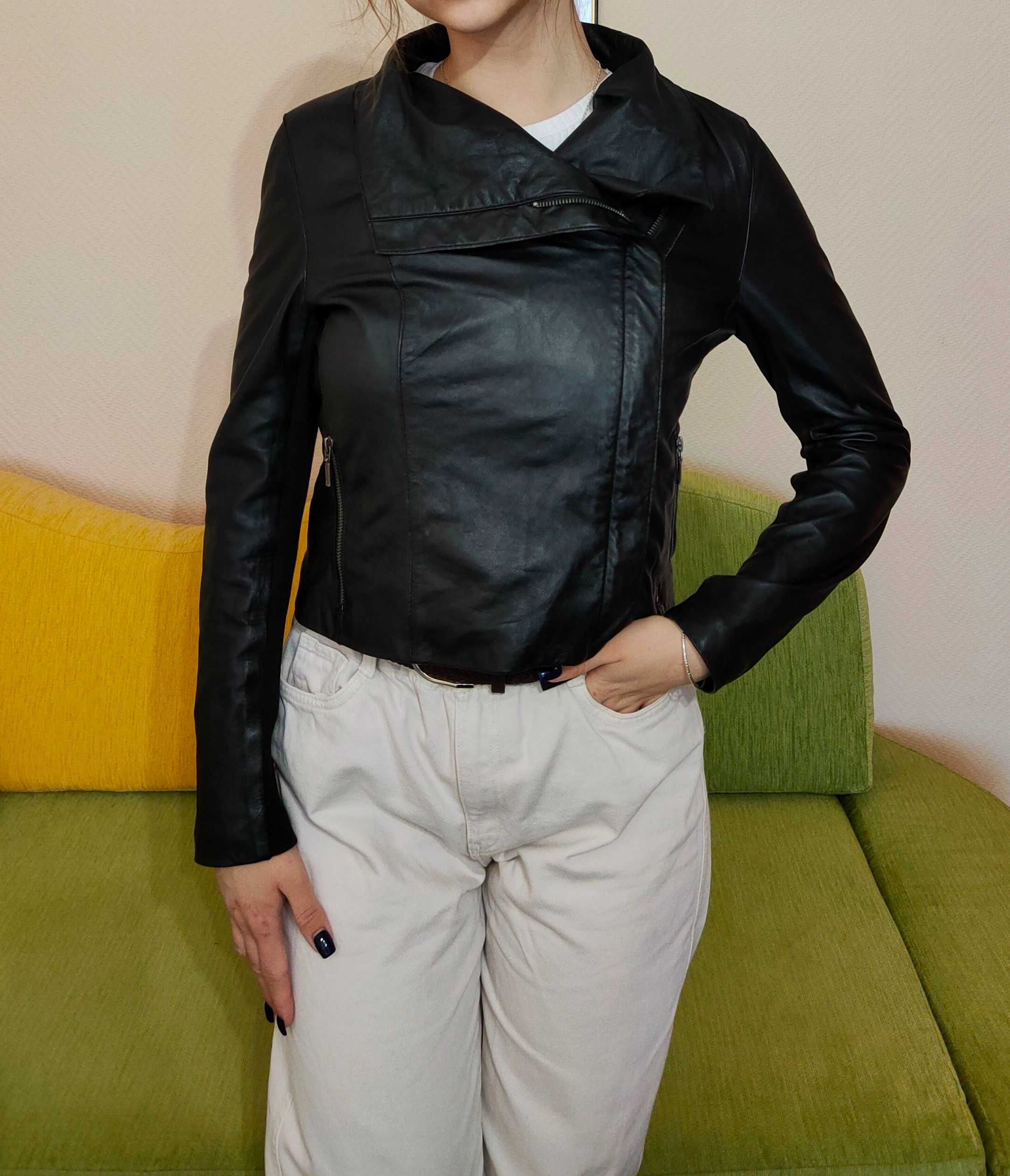 Натуральна шкіряна жіноча куртка косуха Oasis