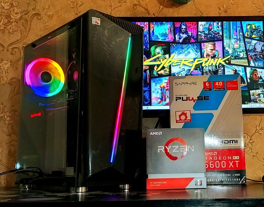ПК RX5600XT/Ryzen 5 4500/B450/ 16Gb DDR4 AM4 игровой компьютер
