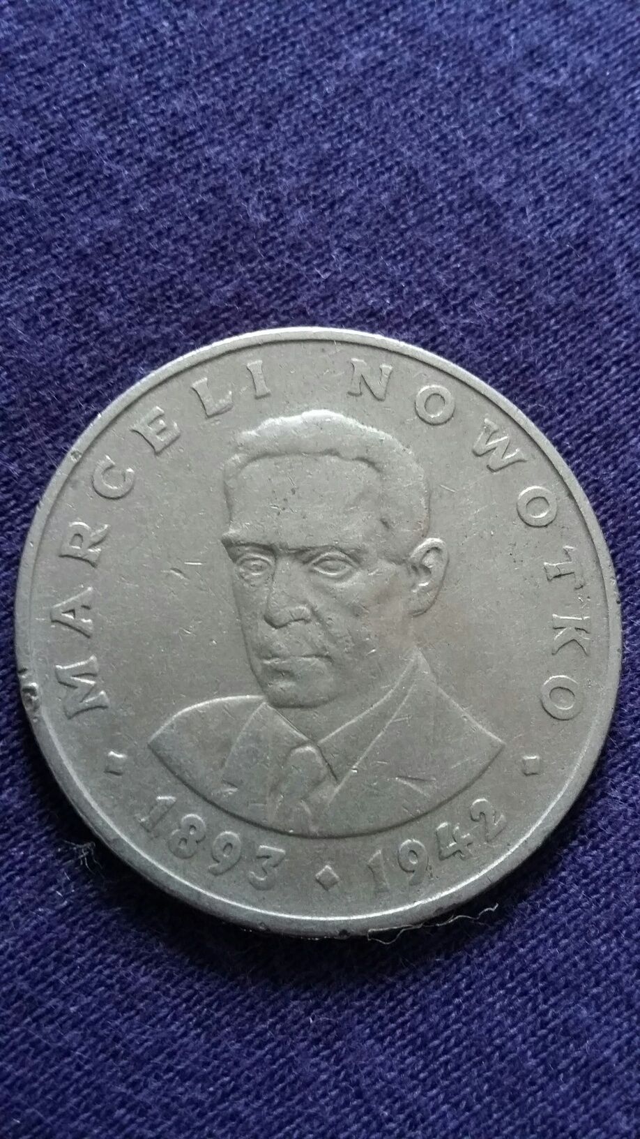 Moneta 20zl Marceli Nowotko 1974r.