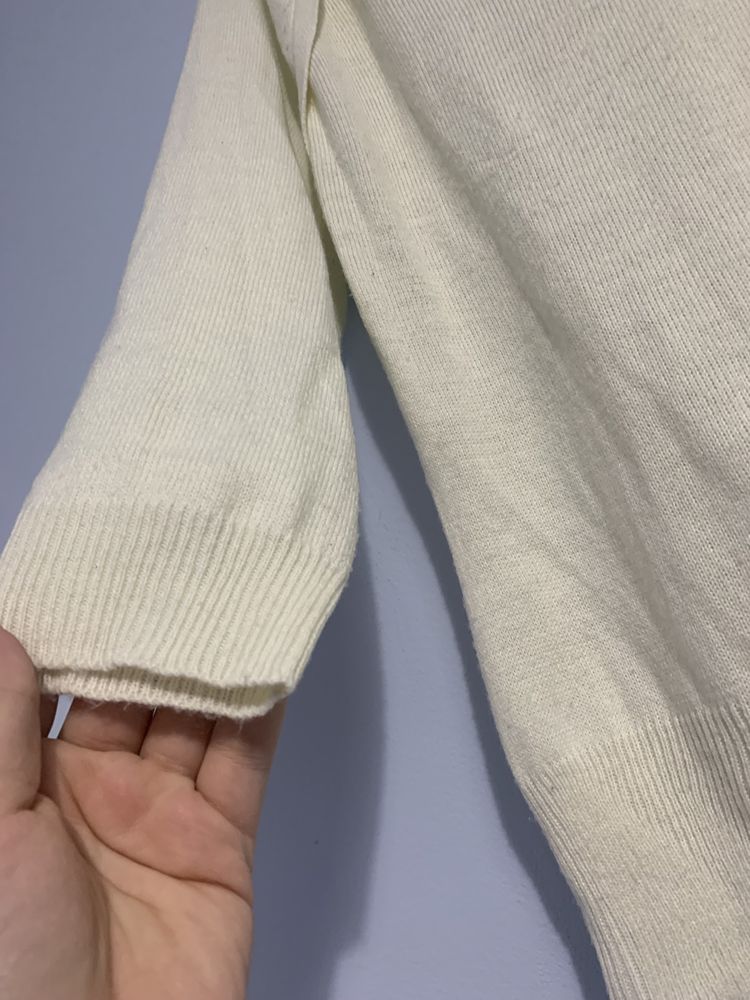 Kremowy sweterek z 3/4 rękawem L/XL