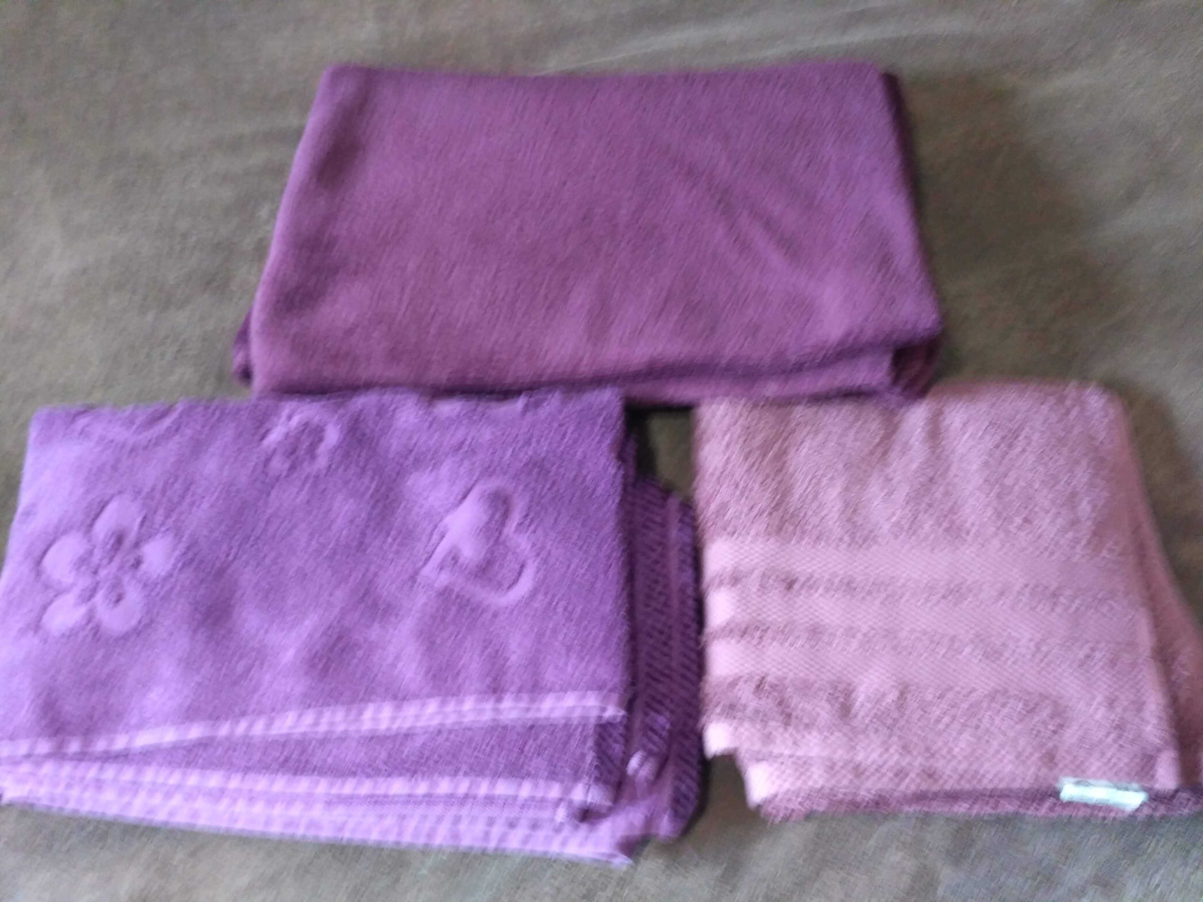 Плед плюшевый полотенце большое банное поллотенце махровое фиолетовое