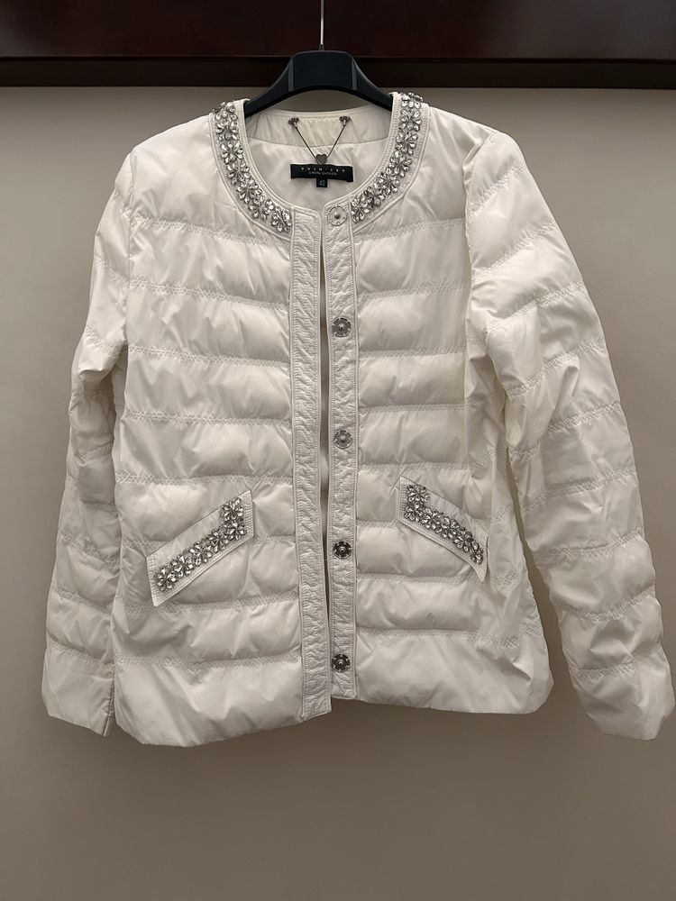 Biała pikowana kurtka Twin Set XL Simona Barbieri r. 42