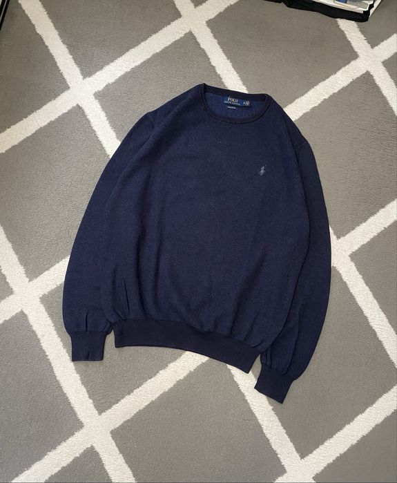 Męski sweter Polo Ralph Lauren Pima Cotton granatowy elegancki XL