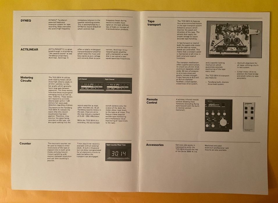 Brochura RARA TANDBERG. 3014.