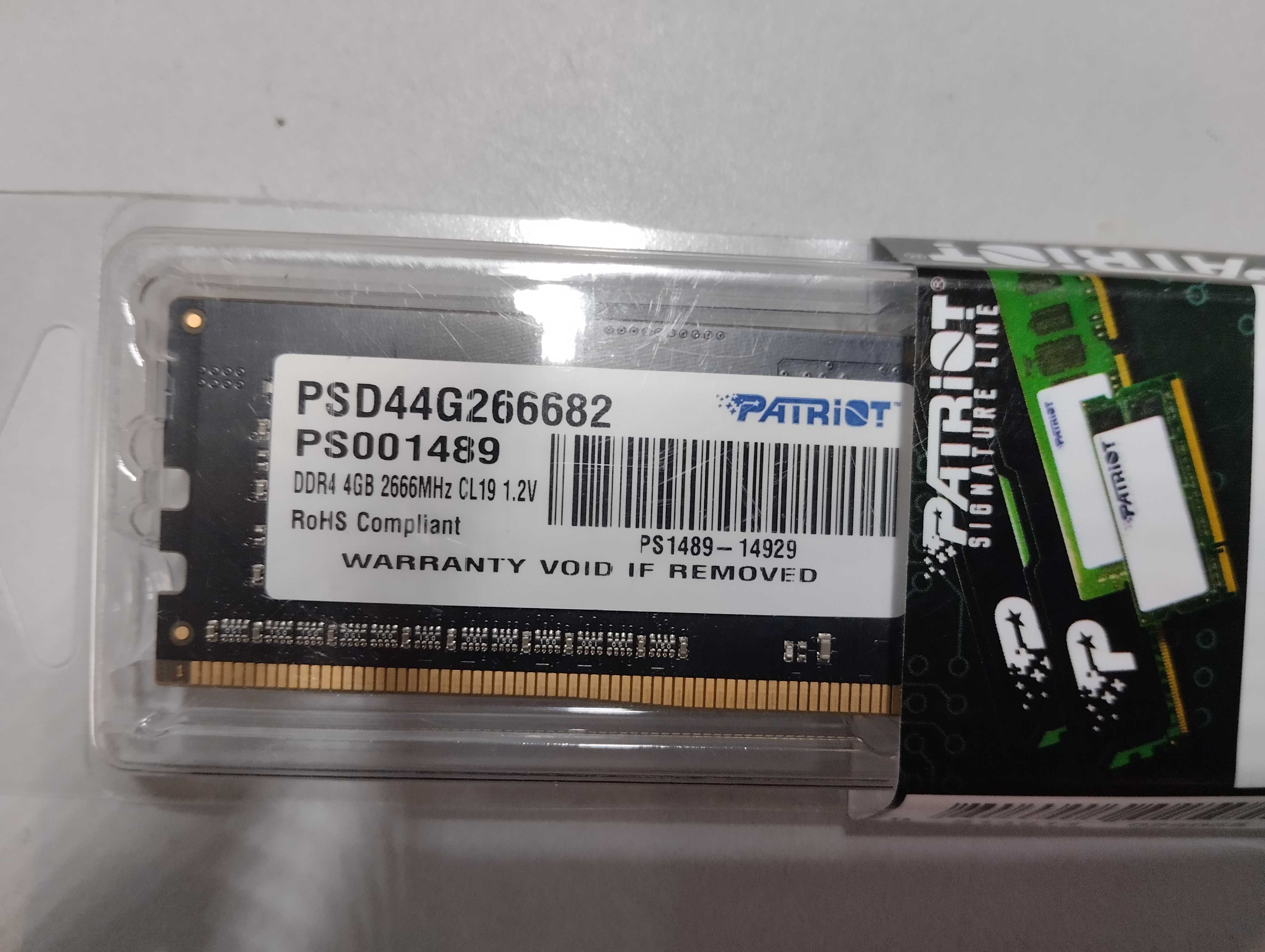 Оперативная память Patriot DDR4-2666 4096MB PC4-21300 (PSD44G266682)