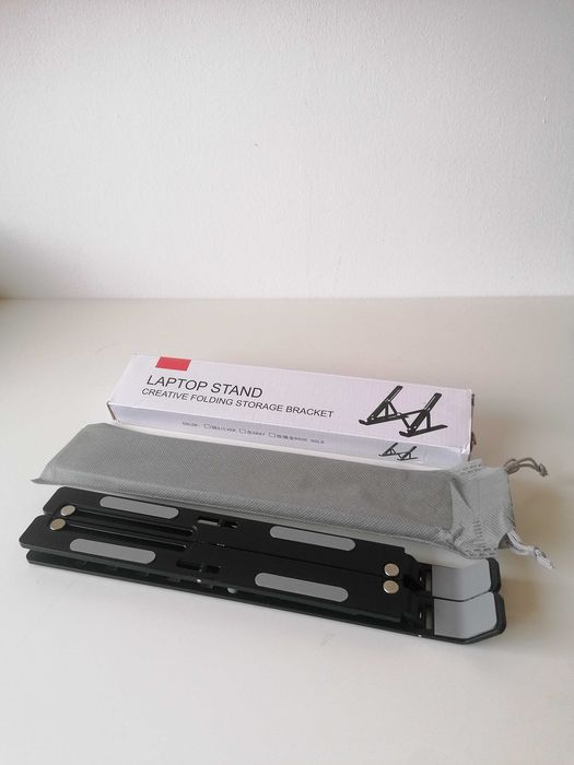 NOVO Suporte para portátil dobrável e ajustável, de alumínio.
