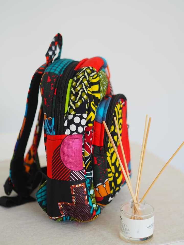 Mochilas Pequenas Capulana Moçambicana feitas à Mão