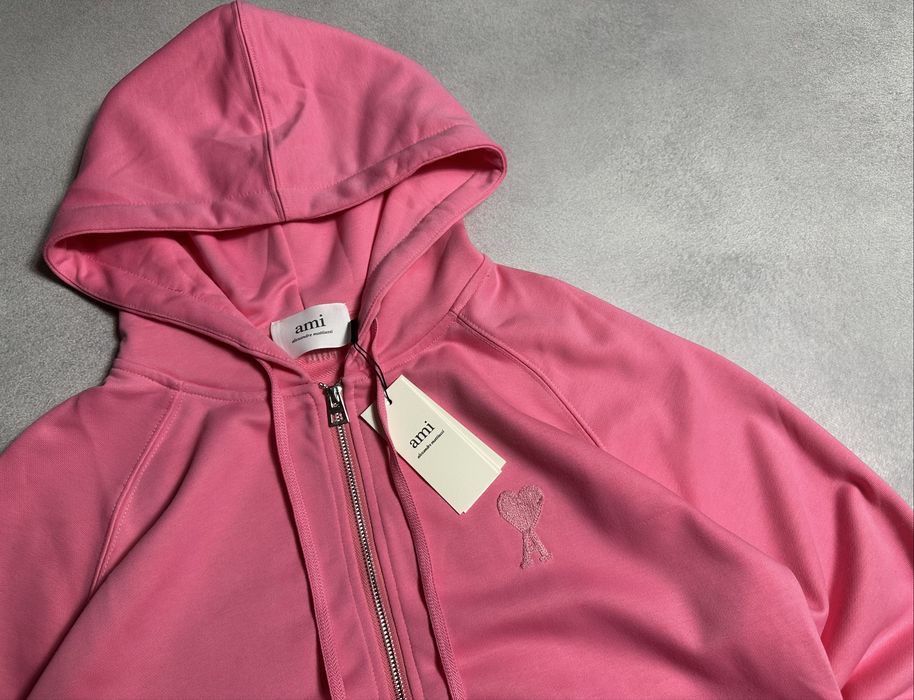 Зіп-Худі Ami Paris Ami De Coeur Zip Hoodie Pink Heart