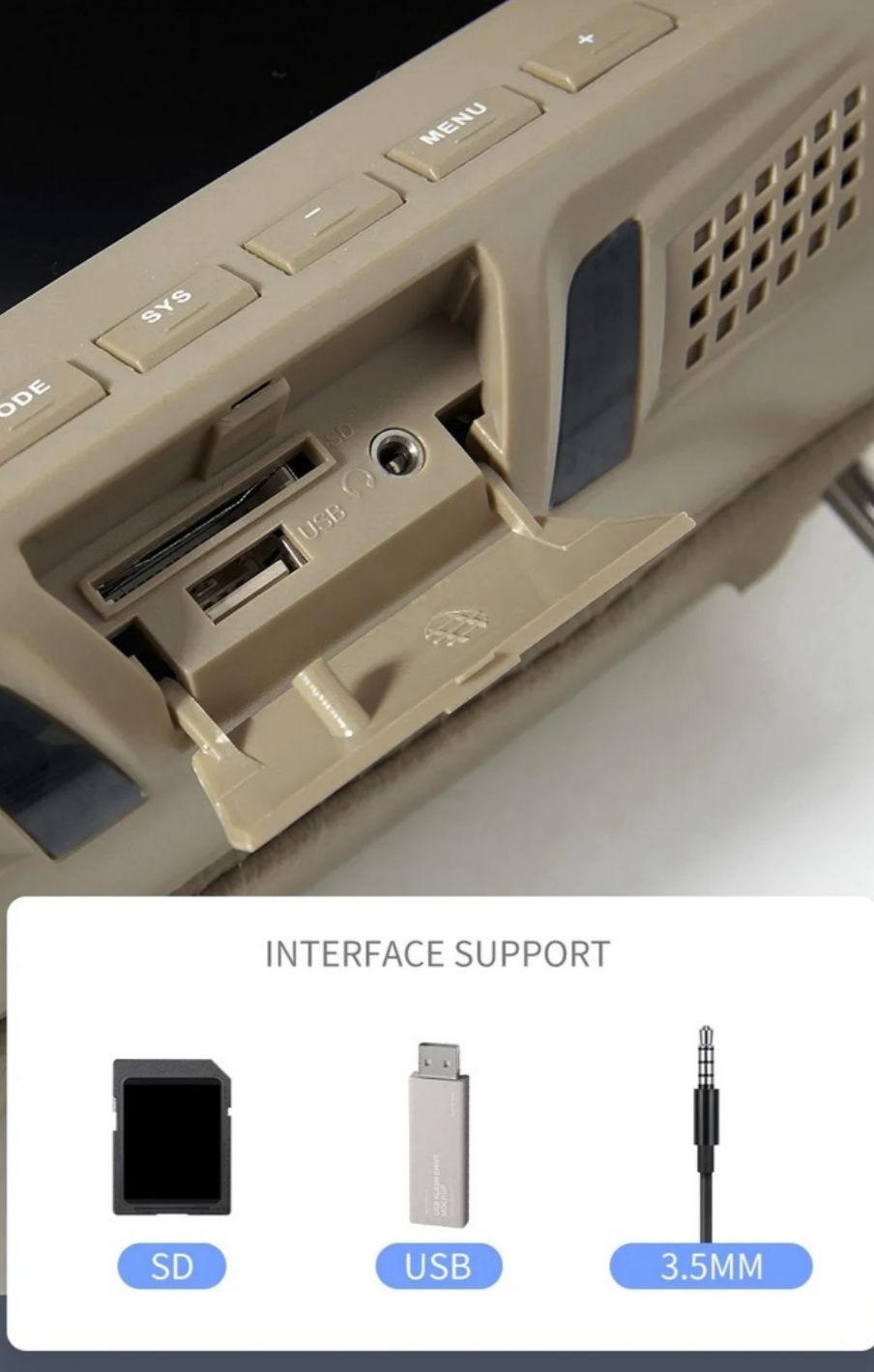 Monitor zagłówek 7 calowy TFT LED odtwarzacz mp5