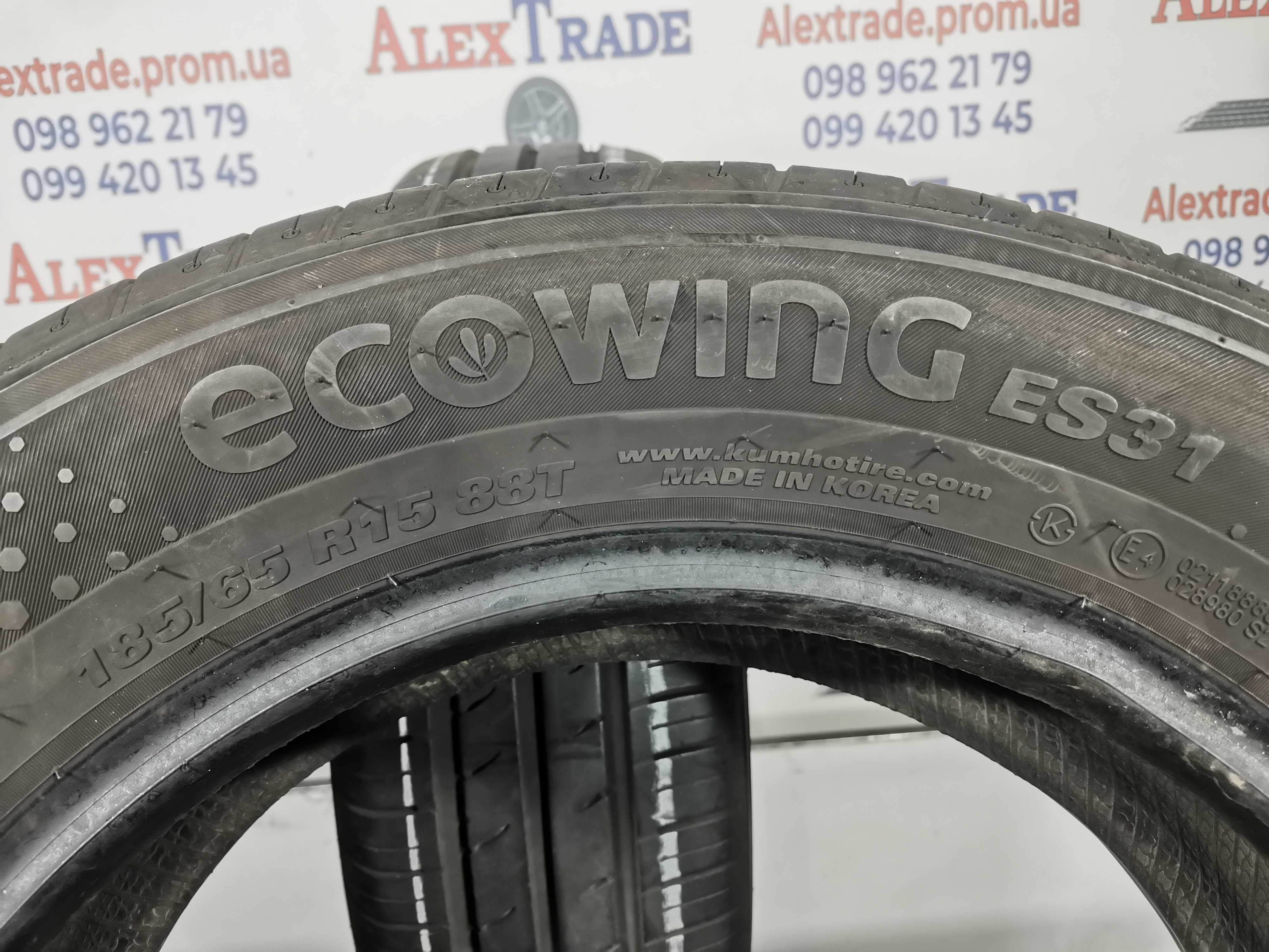 2шт 185/65 R15 Kumho Ecowing ES31 літні шини бу
2020р протектогр 7мм