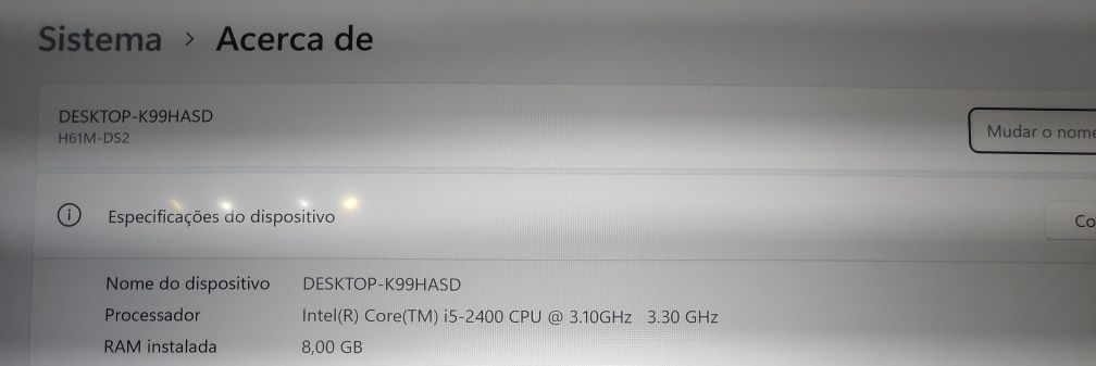 Computador com Gtx 1050TI e monitor Samsung
