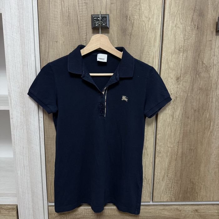 Оригінальне поло Burberry темно-синє (жіноче)