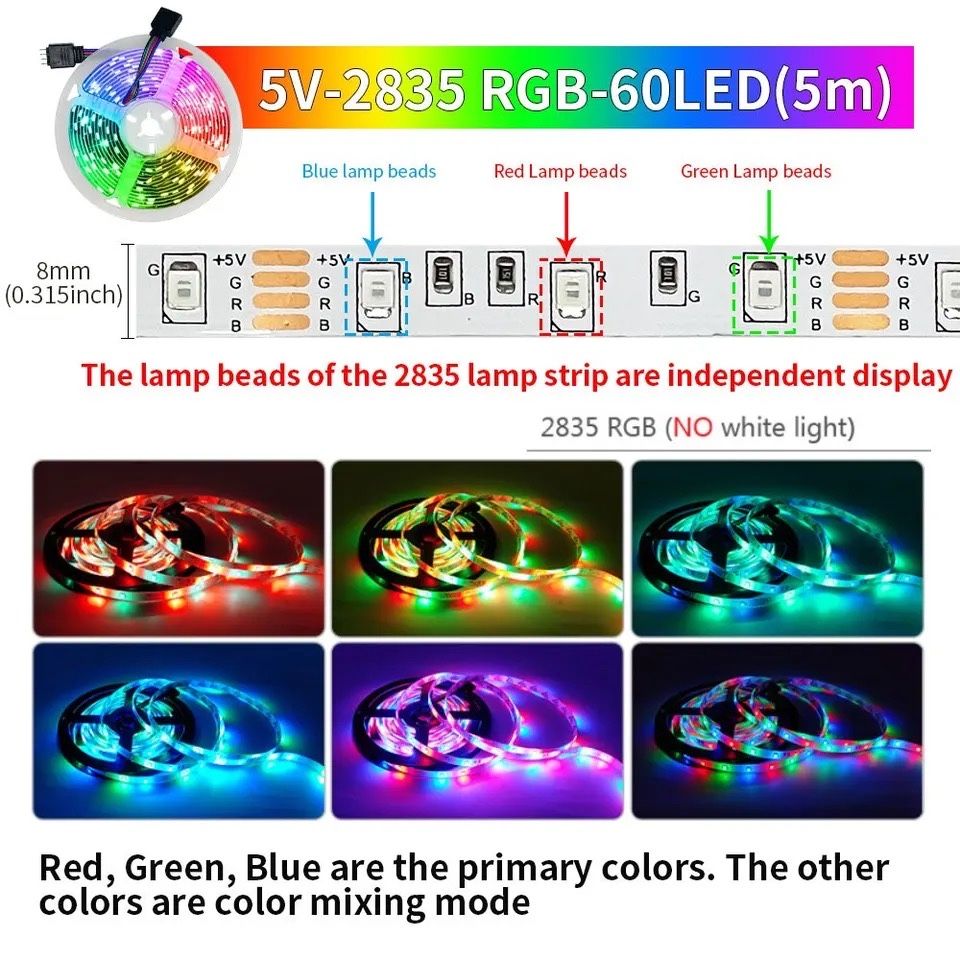 Розумна світодіодна USB RGB LED стрічка 300л 5м Tuya Smart Life Blueto