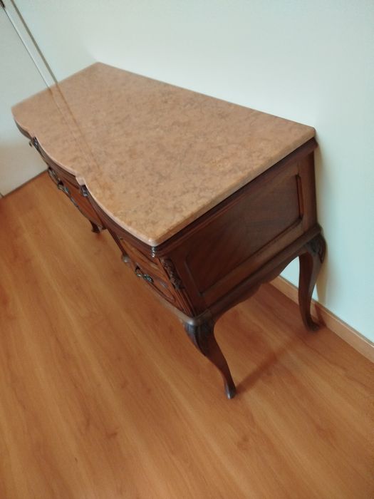 Toucador em madeira de cerejeira,recuperado , 5 gavetas com ferragens