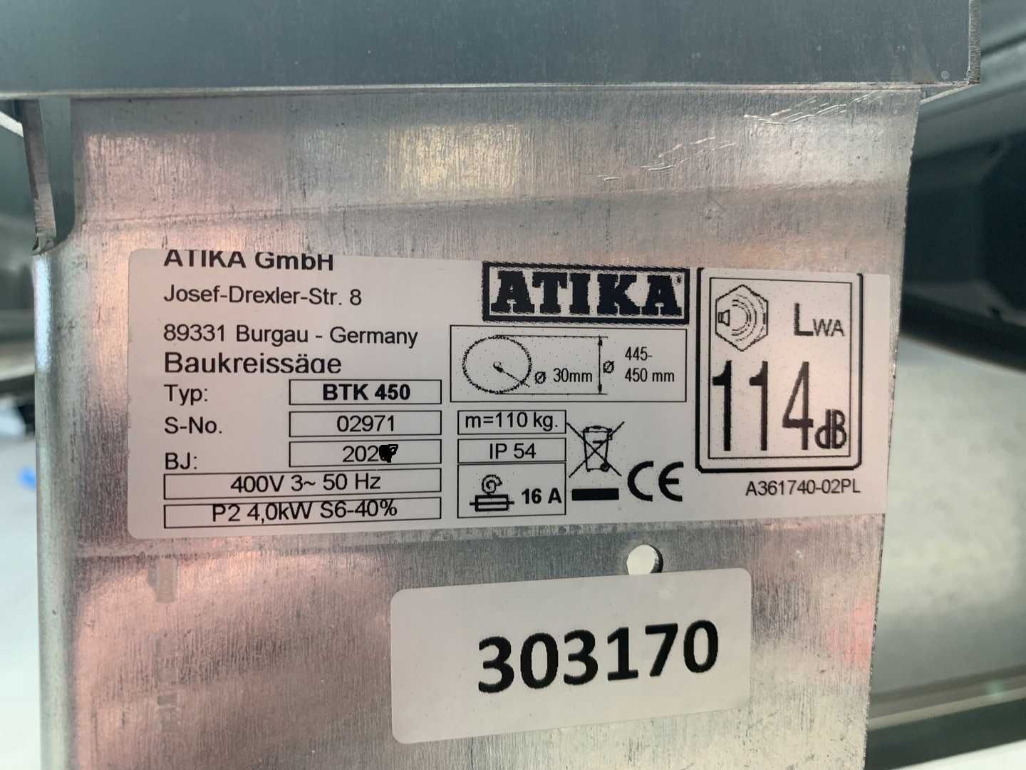 Piła pilarka stołowa BTK 450 5kW/450mm ATIKA Krajzega Budowlana