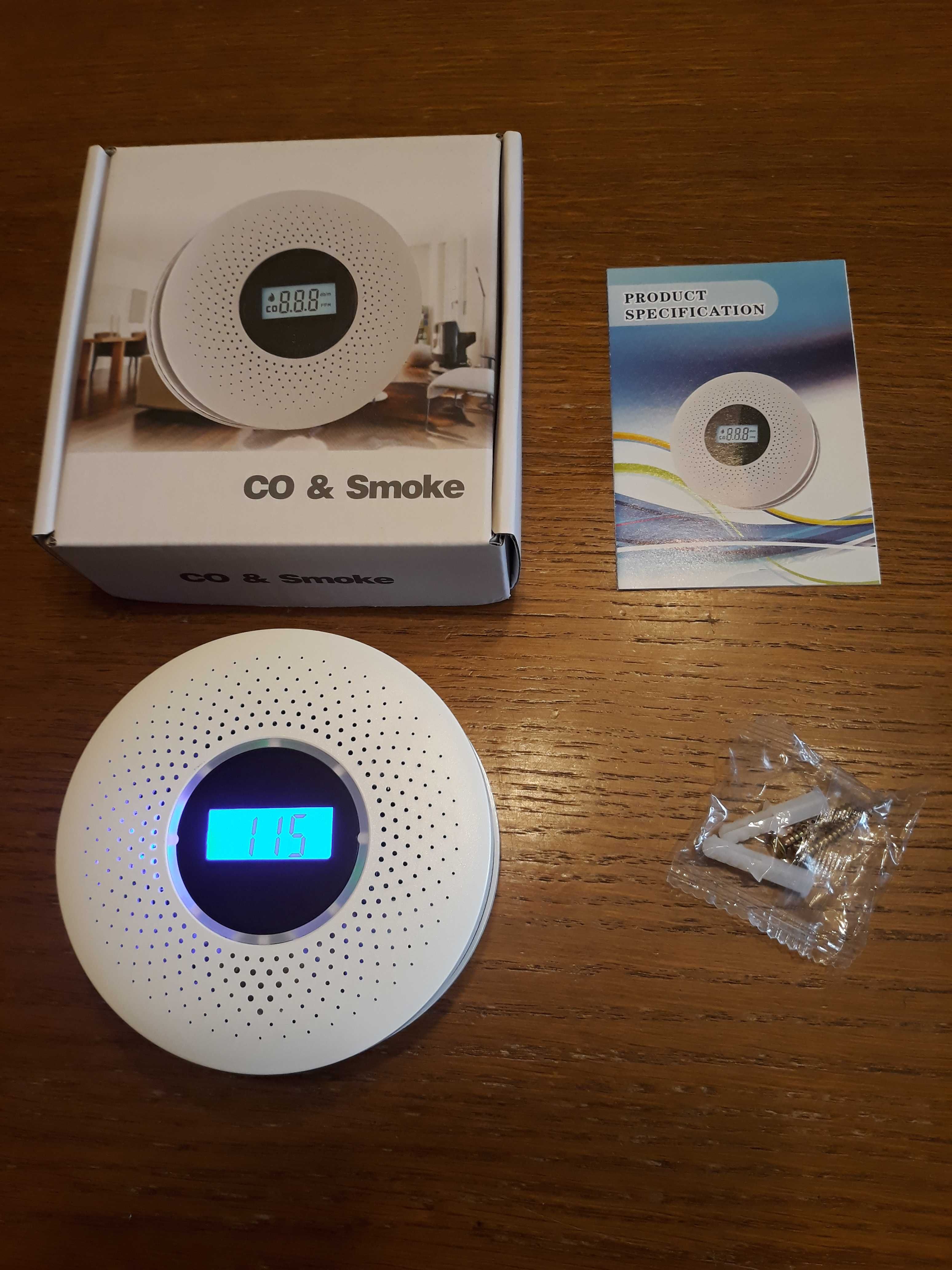 Czujnik Czadu Tlenku Węgla Dymu Detektor Sensor LCD Wykrywacz Alarm