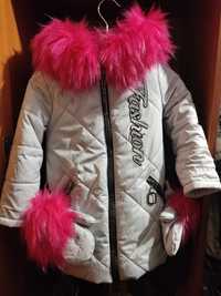 Продам дитячу зимову курточку з оригінальними рукавичками