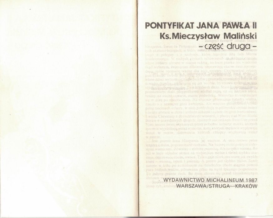 Pontyfikat Jana Pawła II ks. Mieczysław Maliński cz.I i cz.II