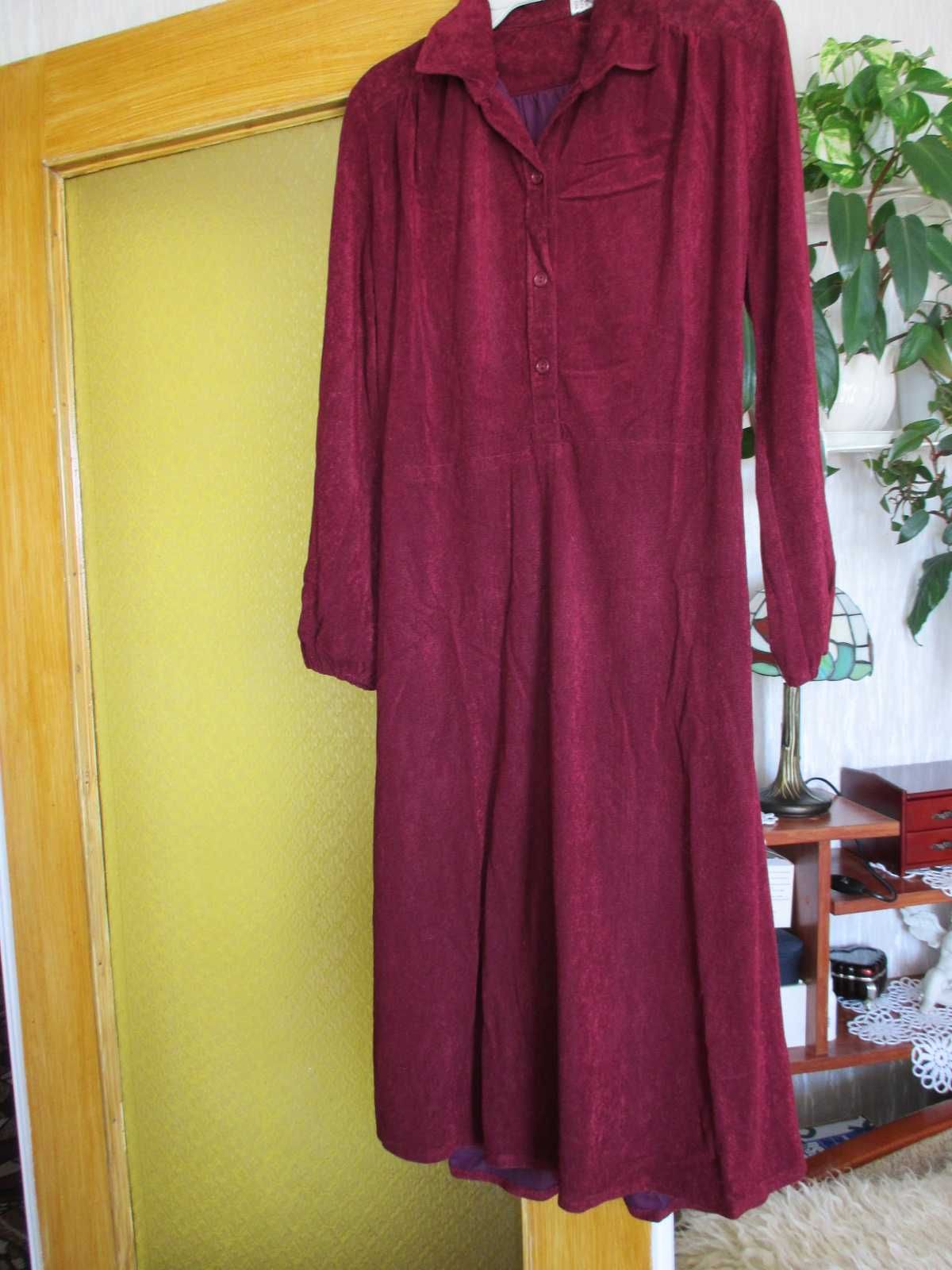 Sukienka bordowa w stylu klasycznym rozm. 42/44