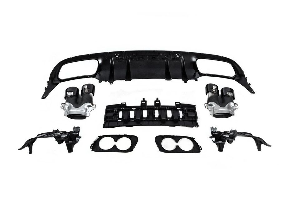 Mercedes C-сlass W205 2014-2021р Задній дифузор з насадками AMG43