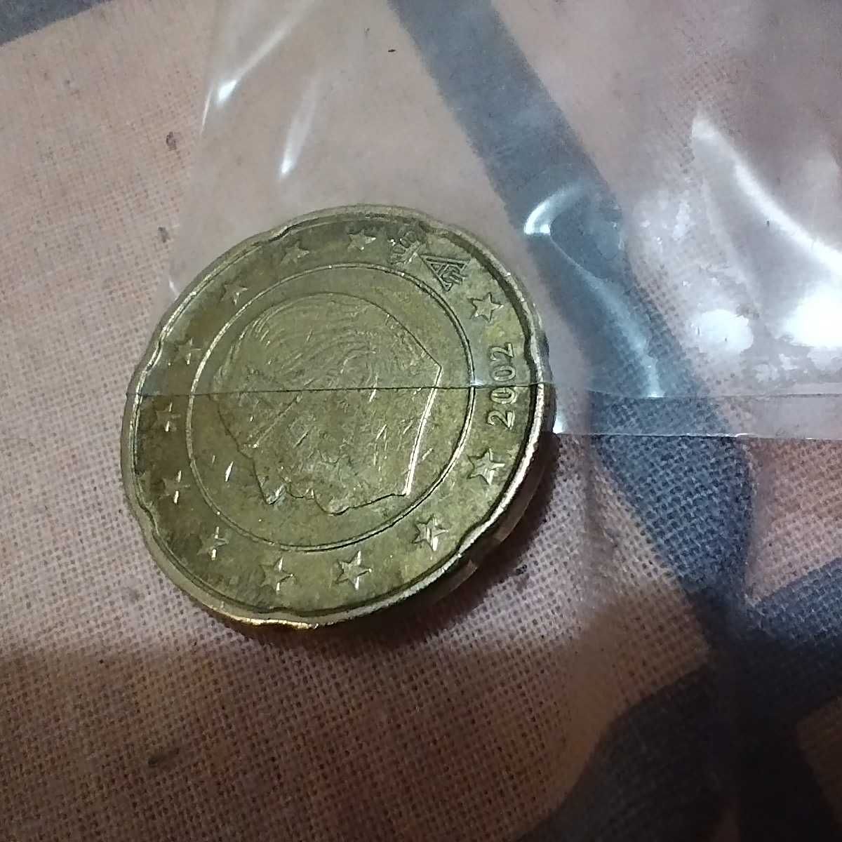 Moneta euro 20 centów z offsetowym wizerunkiem