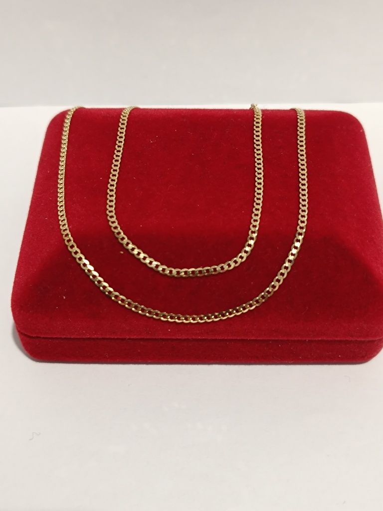 Złoty łańcuszek splot drobna Pancerka długość 45cm, złoto próby 585