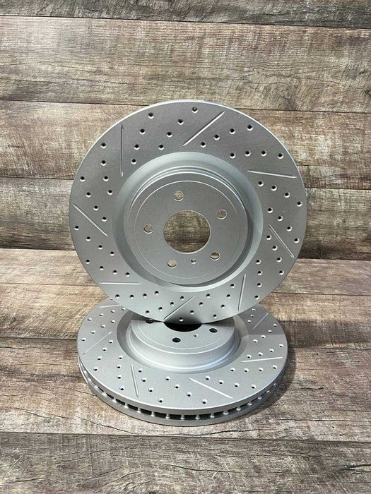 гальмівні диски R1 Concepts Carbon Geomet + колодки кераміка PowerStop