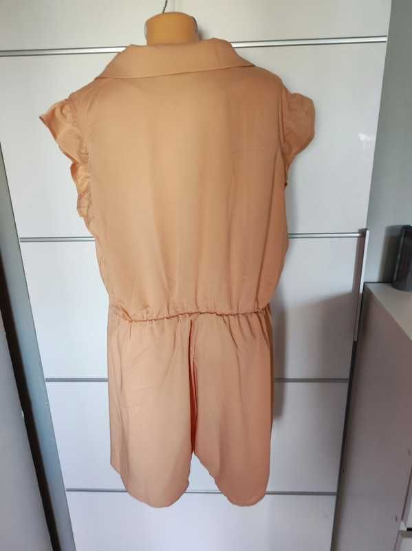 Shein Curve r 3XL kombinezon pudrowy róż plus size